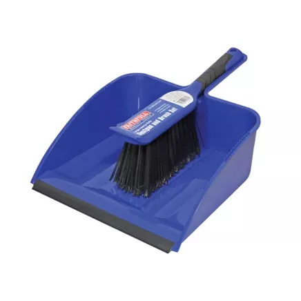 Faithfull Large Plastic Dustpan & Brush Set