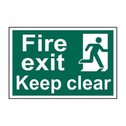 Safety Sign 1513 'Fire exit Keep clear' - 300 x 200mm