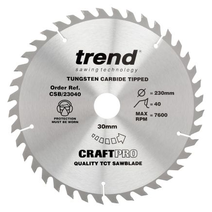 Trend CSB/23040 Trend Wood Circular Saw Blade 230mm x 30mm x 40T