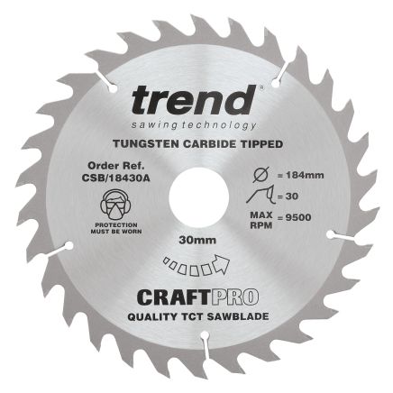 Trend CSB/18430A Trend Wood Circular Saw Blade 184mm x 30mm x 30T