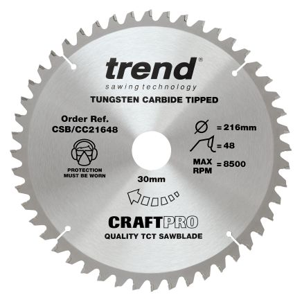 Trend CSB/CC21648 Trend Wood Mitre Saw Blade 216mm x 30mm x 48T