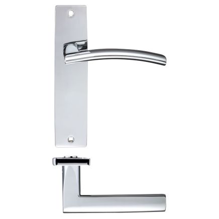 Polished Chrome Amalfi Lever on Latch Backplate