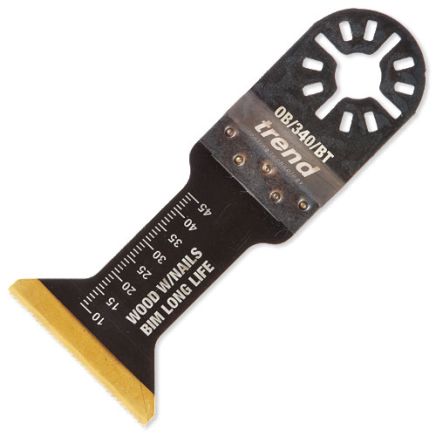 Trend OB/340/BT 44mm wide oscillating blade w/nails BIM TiN coated