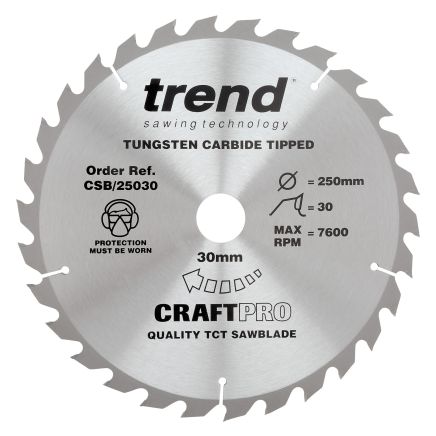Trend CSB/25030 Trend Wood Circular Saw Blade 250mm x 30mm x 30T