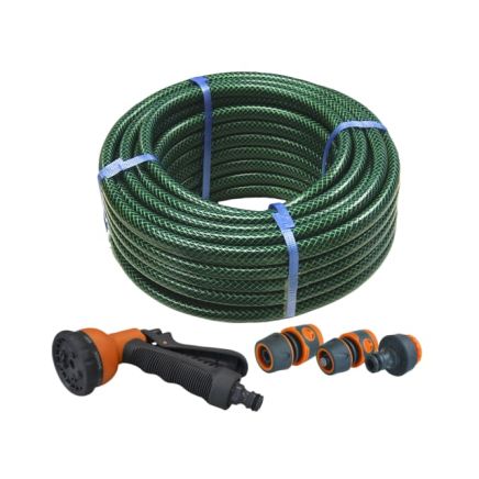 Faithfull PVC Reinforced Hose 30m Fittings & Spray Gun