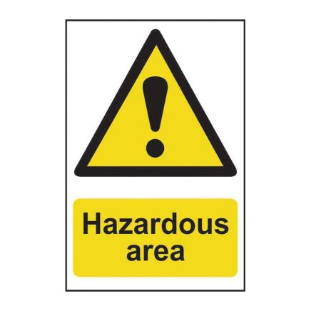 Safety Sign 4107 Non Adhesive 'Hazardous area' - 400 x 600mm