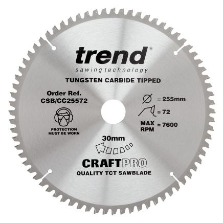 Trend CSB/CC25572 Trend Wood Mitre Saw Blade 255mm x 30mm x 72T