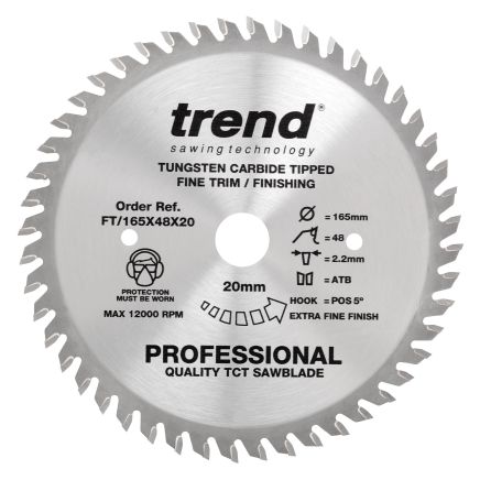 Trend FT/165X48X20 Trend Wood Circular Saw Blade 165mm x 20mm x 48T