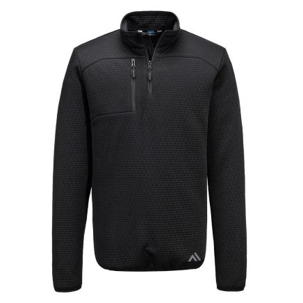 Portwest KX3 Sport Black Textured 1/4 Zip Sweatshirt