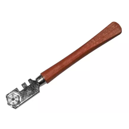 Faithfull Six Wheel Glasscutter Tungsten Carbide - Wood Handle