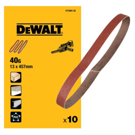 Dewalt 13mm x 457mm Band File Sanding Belt (Pack of 10)