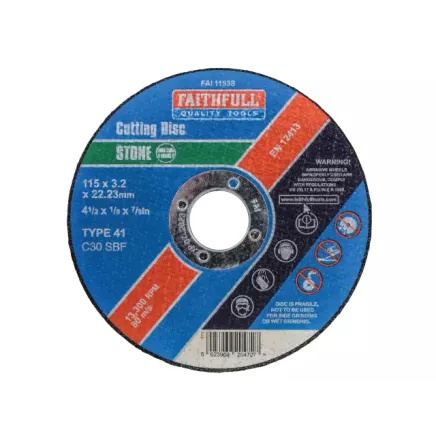 Faithfull Stone Cut Off Disc 115 x 3.2 x 22.23mm