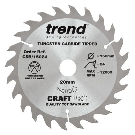 Trend CSB/15024 Trend Wood Circular Saw Blade 150mm x 20mm x 24T