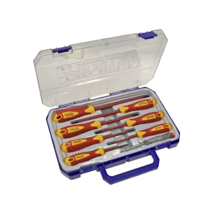 Faithfull VDE Soft Grip Screwdriver Set (Case), 8 Piece