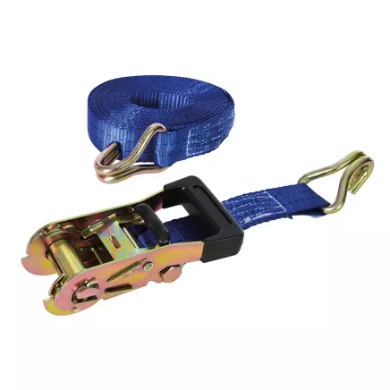 Silverline Rubber-Handled Ratchet Tie Down Strap J-Hook  4.5m x 38mm 1000kg Capacity