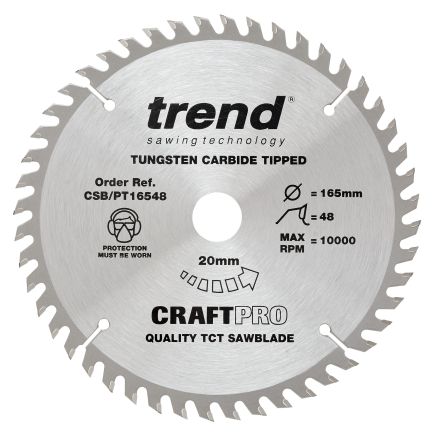 Trend CSB/PT16548 Trend Laminate/HPL Circular Saw Blade 165mm x 20mm x 48T