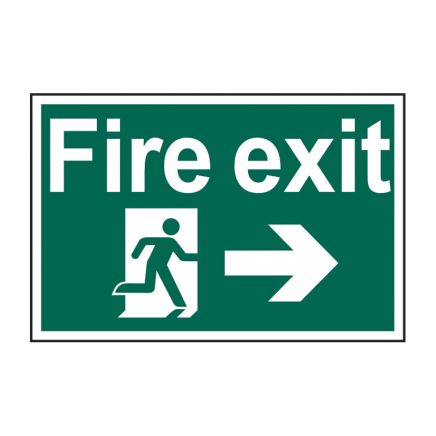 Safety Sign 4200 Recyclable 'Fire exit' running man arrow right - 600 x 400mm