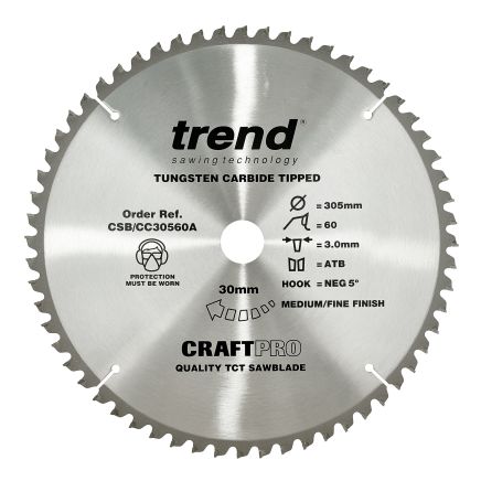 Trend CSB/CC30560A Trend Wood Mitre Saw Blade 305mm x 30mm x 60T
