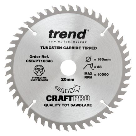 Trend CSB/PT16048 Trend Laminate/HPL Circular Saw Blade 160mm x 20mm x 48T