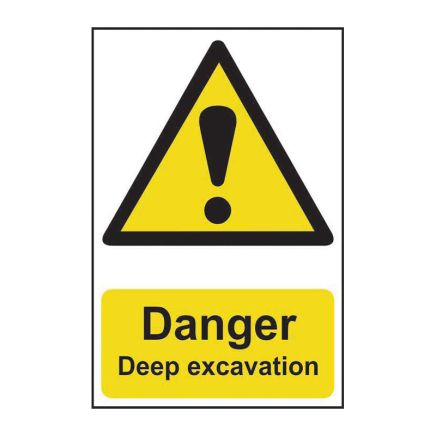 Safety Sign 4103 Non Adhesive 'Danger Deep excavation' - 400 x 600mm