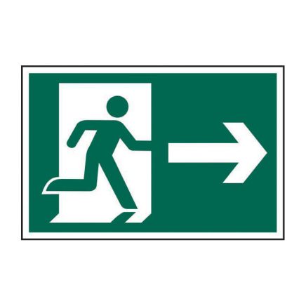 Safety Sign 1530 Running man arrow right - 300 x 200mm