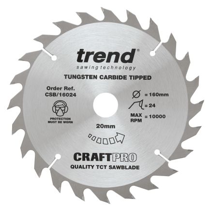 Trend CSB/16024 Trend Wood Circular Saw Blade 160mm x 20mm x 24T