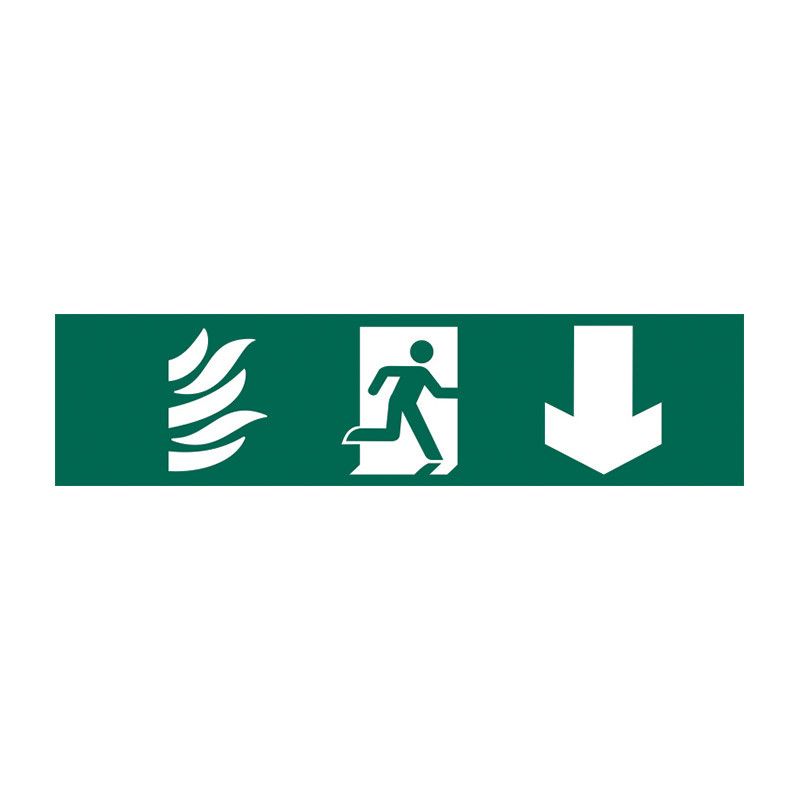 Safety Sign 5203 Recyclable Running man arrow down - 200 x 50mm
