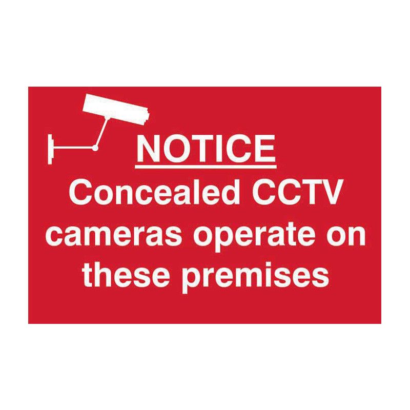 Safety Sign 1607 'Notice concealed CCTV cameras operate on these premises' - 300 x 200mm