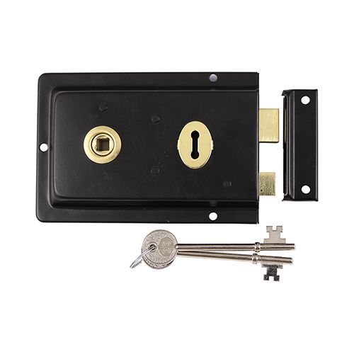 Timco Rim Sash Lock Fluted - Black