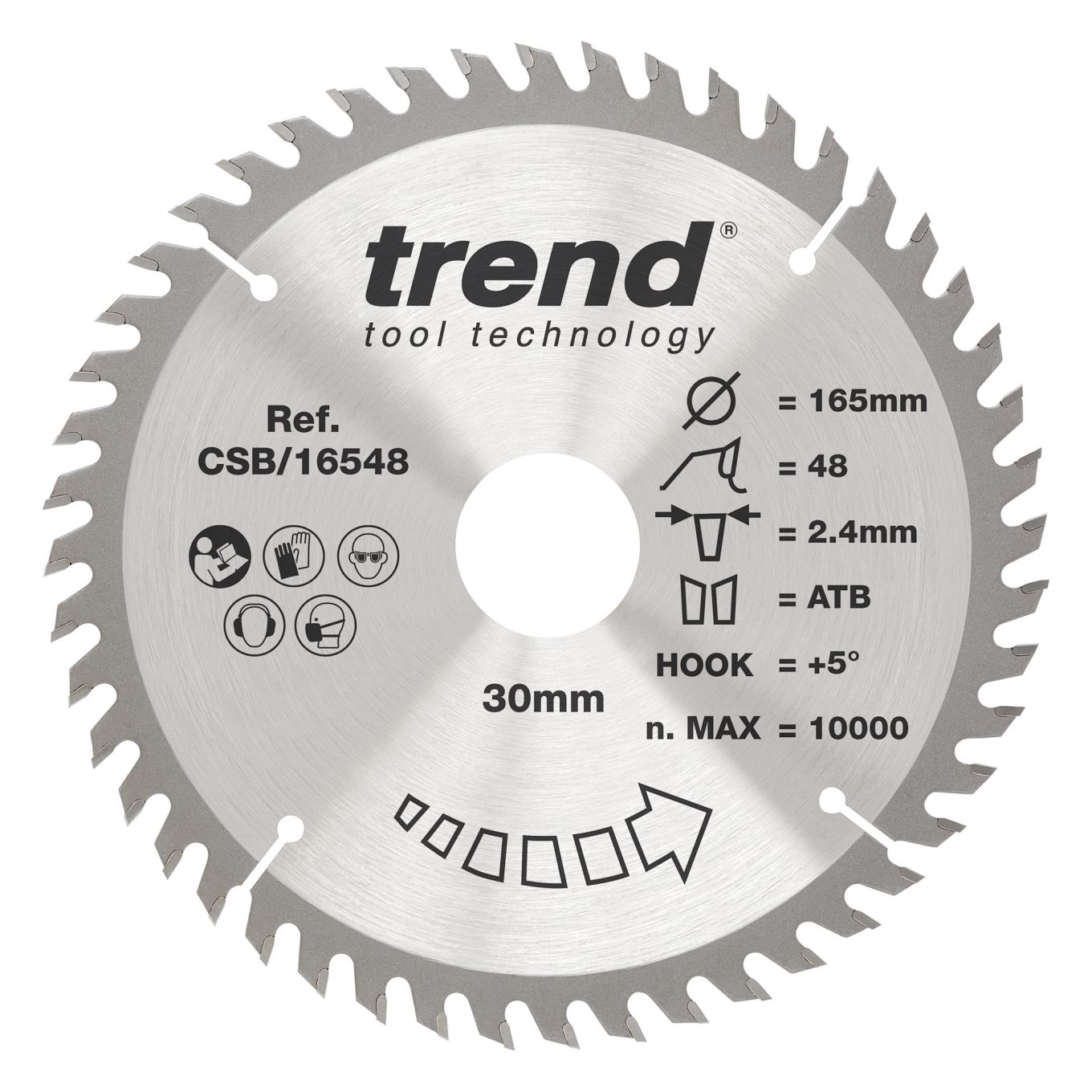 Trend CSB/16548 Trend Wood Circular Saw Blade 165mm x 30mm x 48T