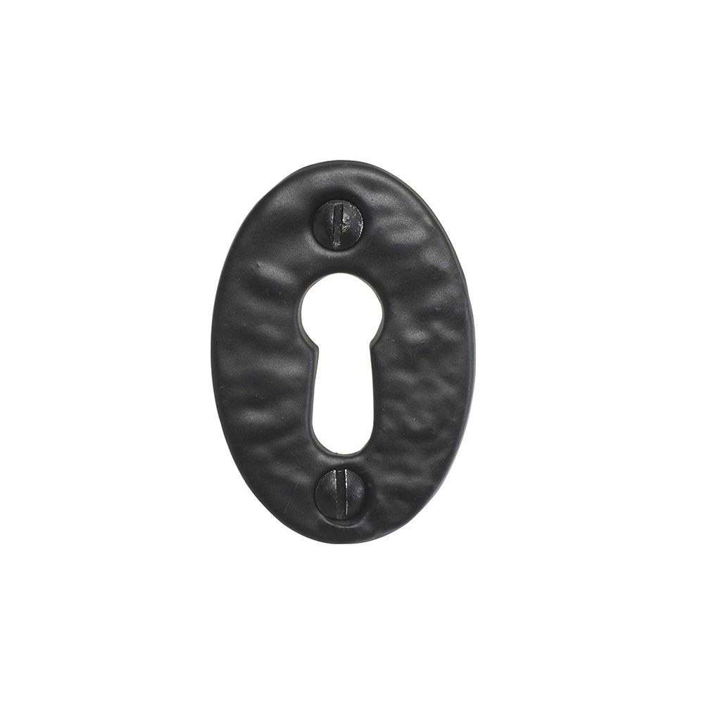 Black Antique Plain Oval Escutcheon 51mm - KX957