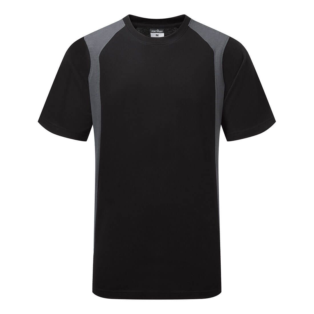 Portwest WX2 Lightweight Cotton Contrast T-Shirt Grey/Black