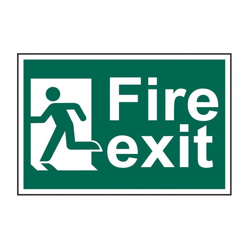 Safety Sign 1508 'Fire exit' Man running left - 300 x 200mm