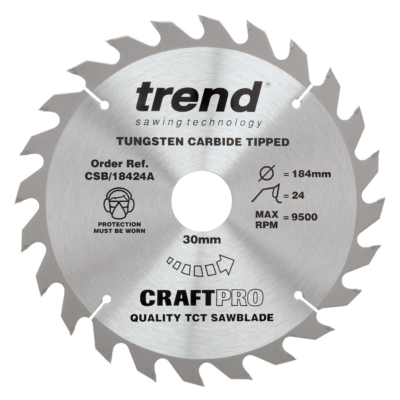 Trend CSB/18424A Trend Wood Circular Saw Blade 184mm x 30mm x 24T