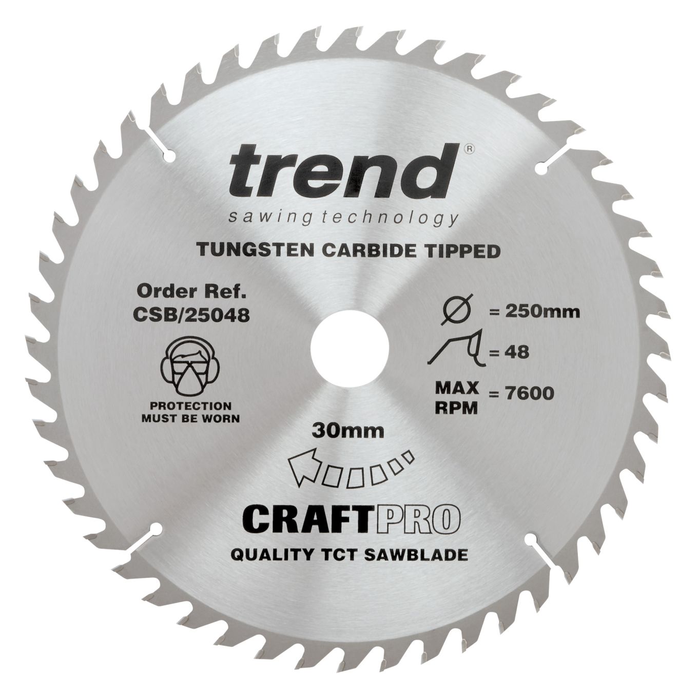 Trend CSB/25048 Trend Wood Circular Saw Blade 250mm x 30mm x 48T