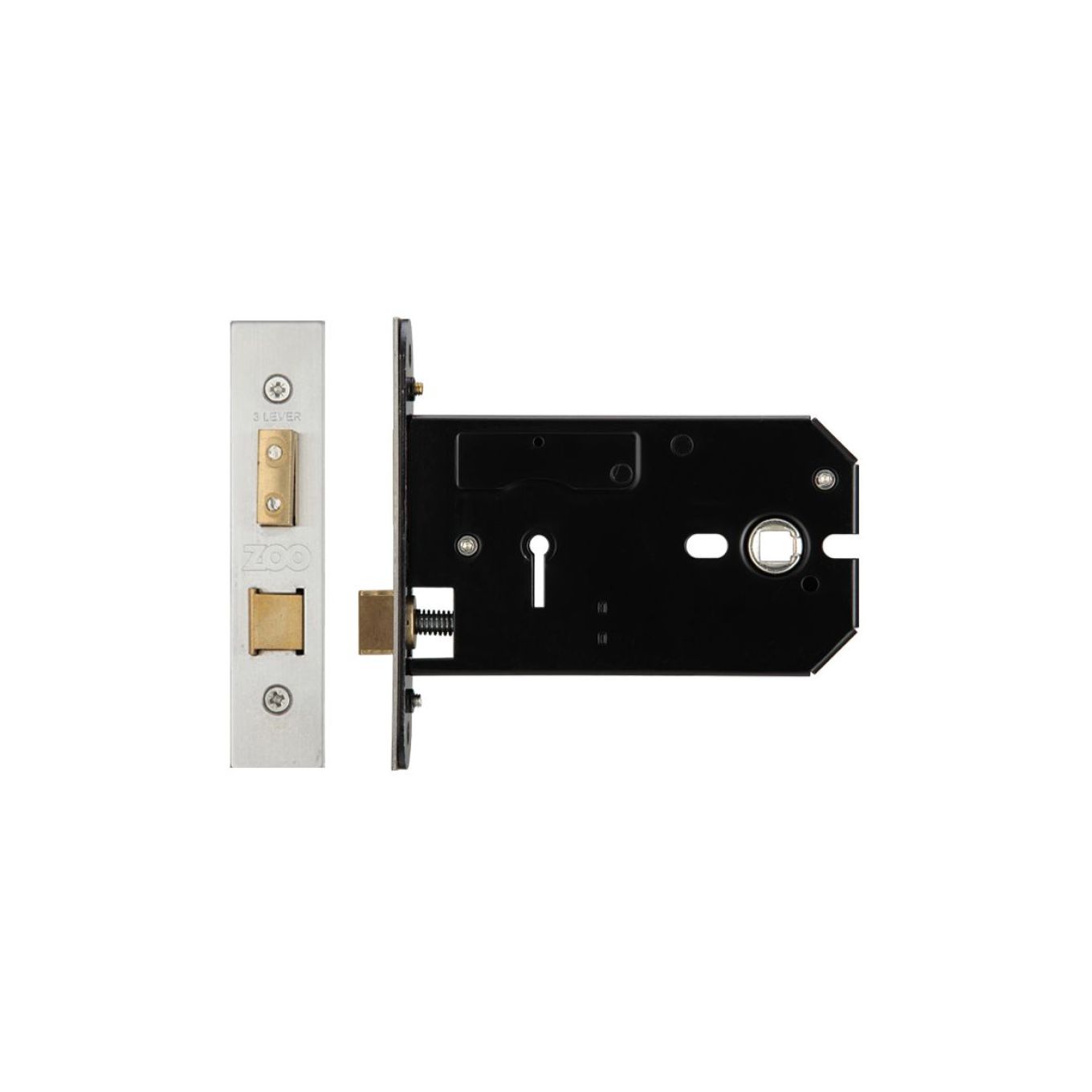 3 Lever Horizontal Lock Keyed Alike - Satin Stainless