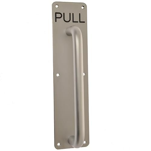 Pull Handle On Plate 225mm - Satin Aluminium