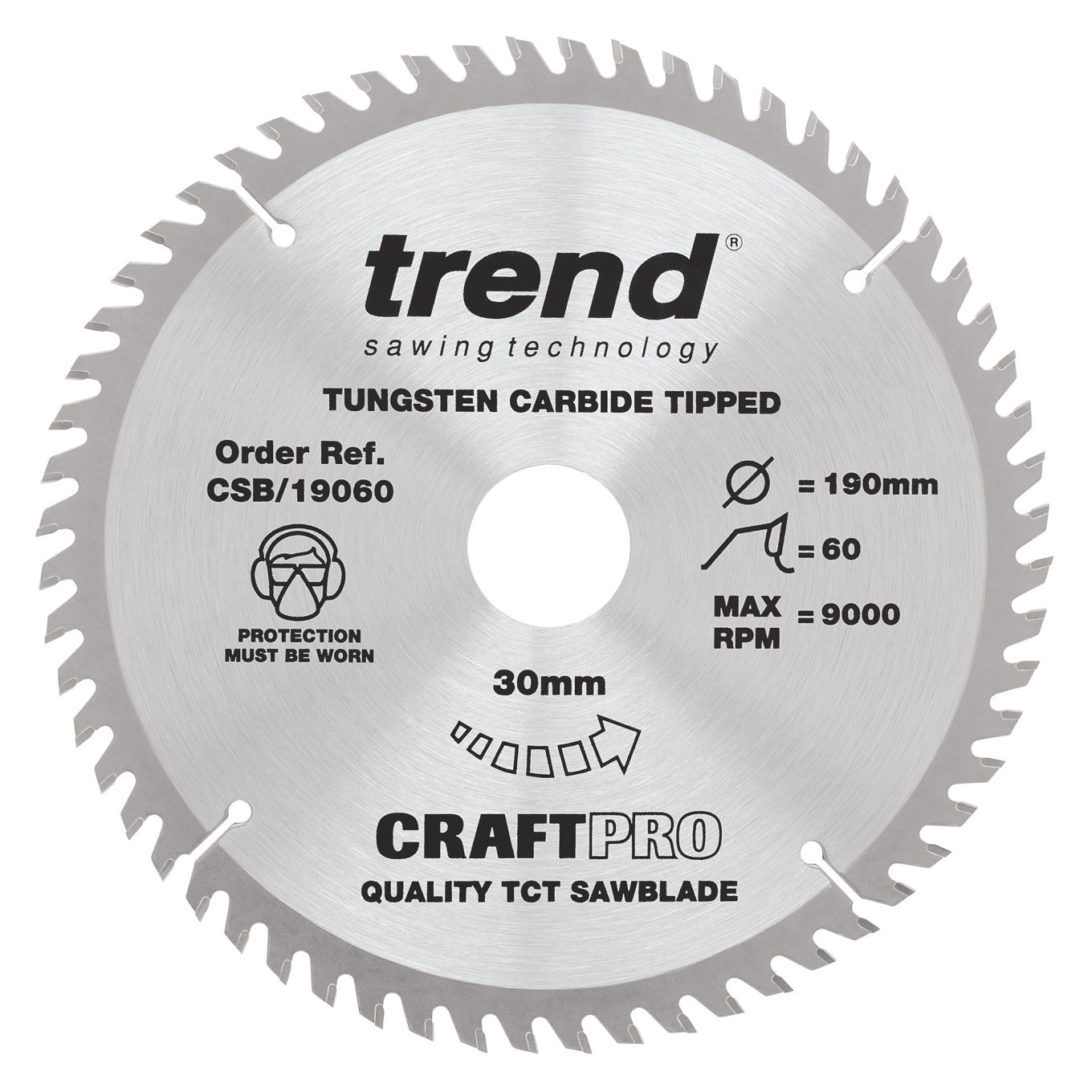 Trend CSB/19060 Trend Wood Circular Saw Blade 190mm x 30mm x 60T
