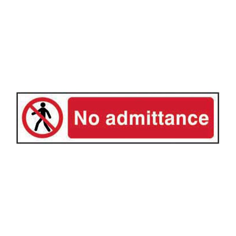 Safety Sign 5054 Recyclable 'No admittance' - 200 x 50mm