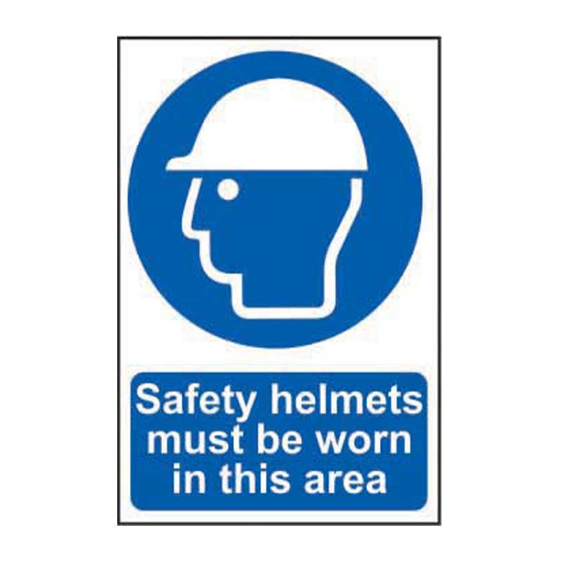 Safety Sign 4000 Non Adhesive 'Safety helmets must be worn in this area' - 400 x 600mm