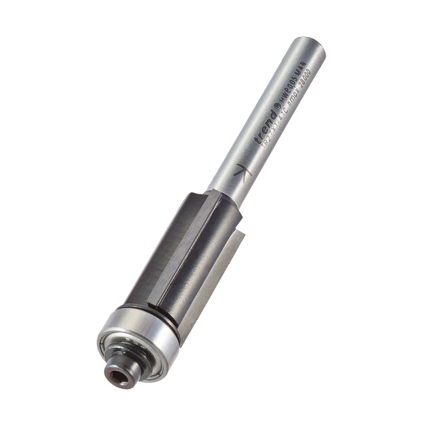 Trend TR27X1/4TC Guided trimmer triple fluted 12.7X25.4