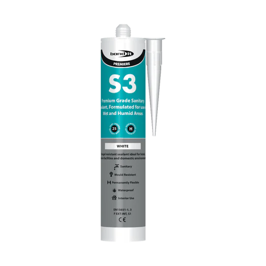 Bond It S3 Sanitary Acetoxy Silicone Sealant 310ml