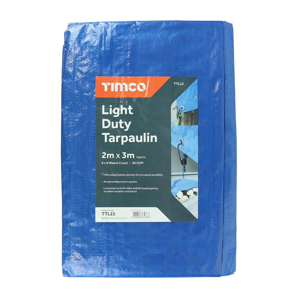 Timco Light Duty Tarpaulin Blue