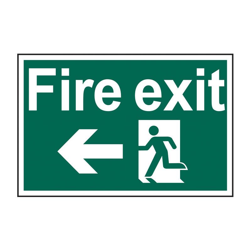 Safety Sign 4200 Recyclable 'Fire exit' running man arrow left - 600 x 400mm