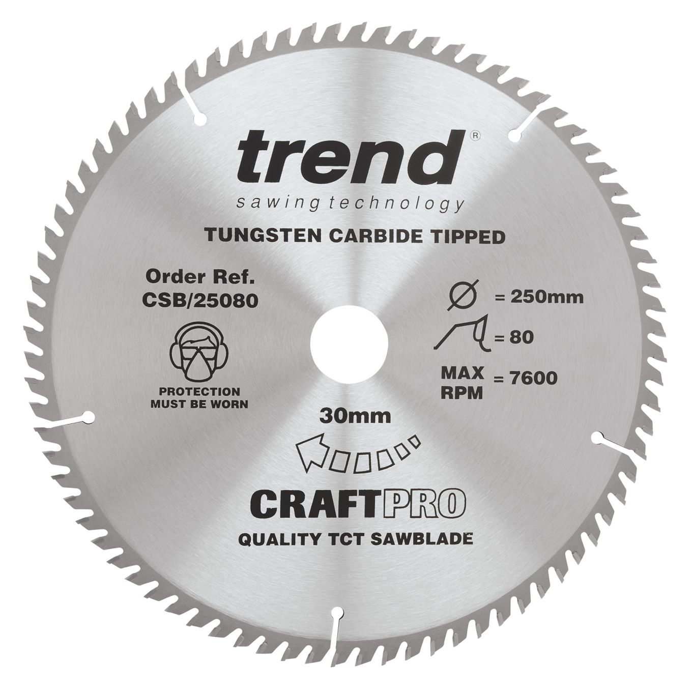 Trend CSB/25080 Trend Wood Circular Saw Blade 250mm x 30mm x 80T