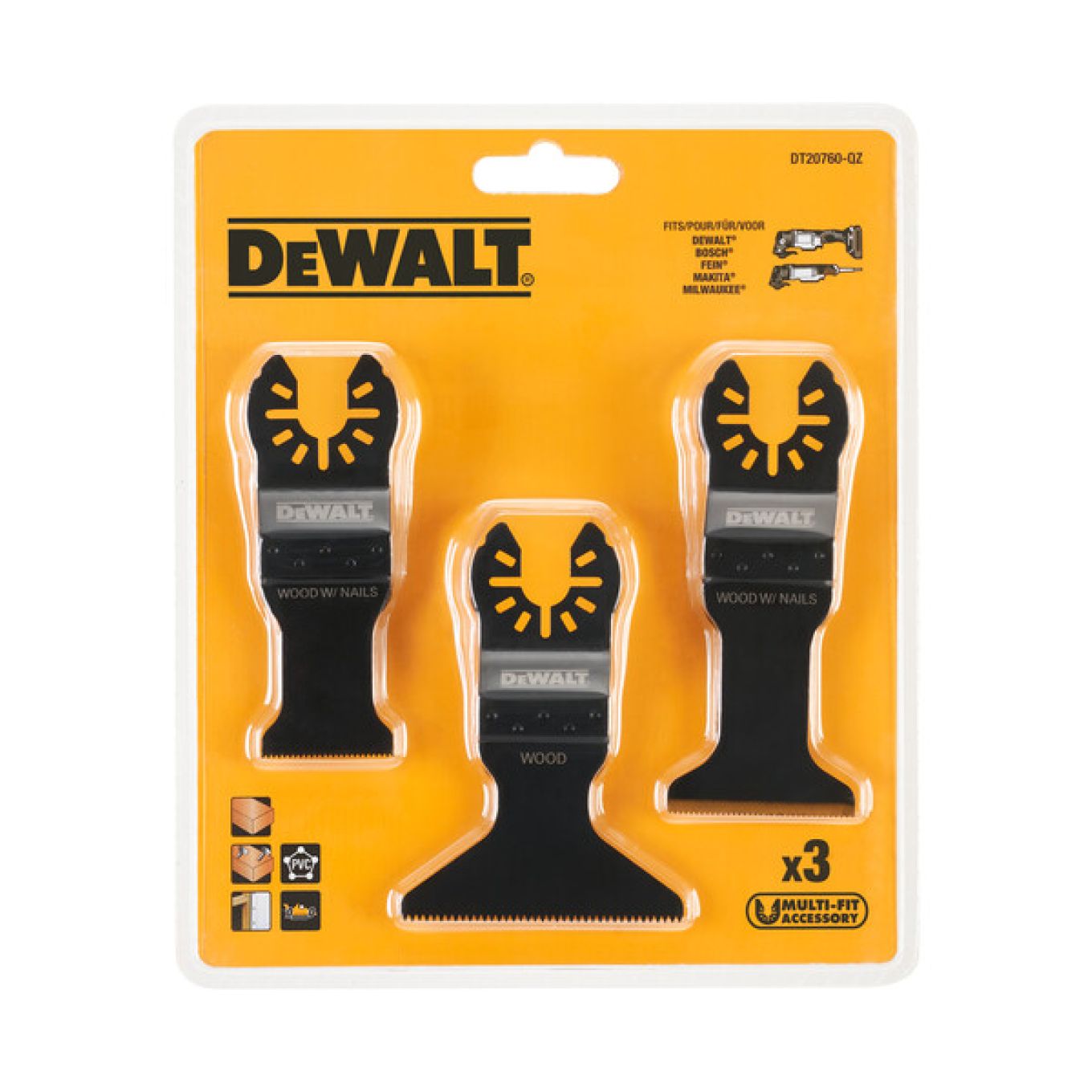 Dewalt Oscillating Blade Set (Pack of 3)