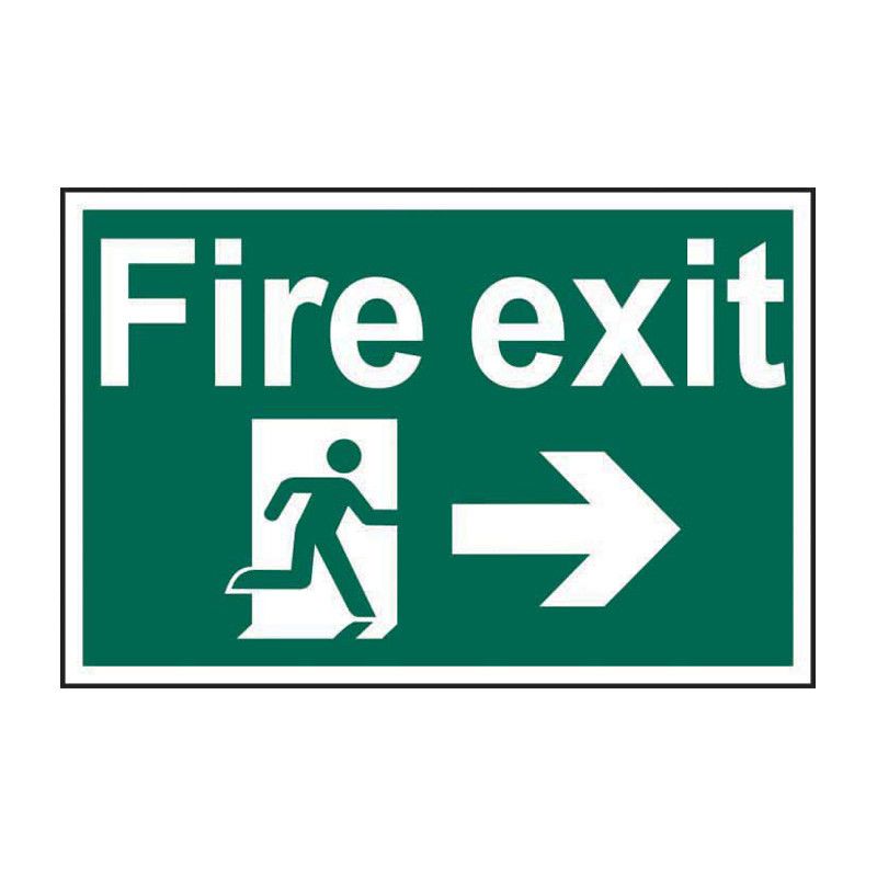 Safety Sign 1504 'Fire exit' running man arrow right - 300 x 200mm