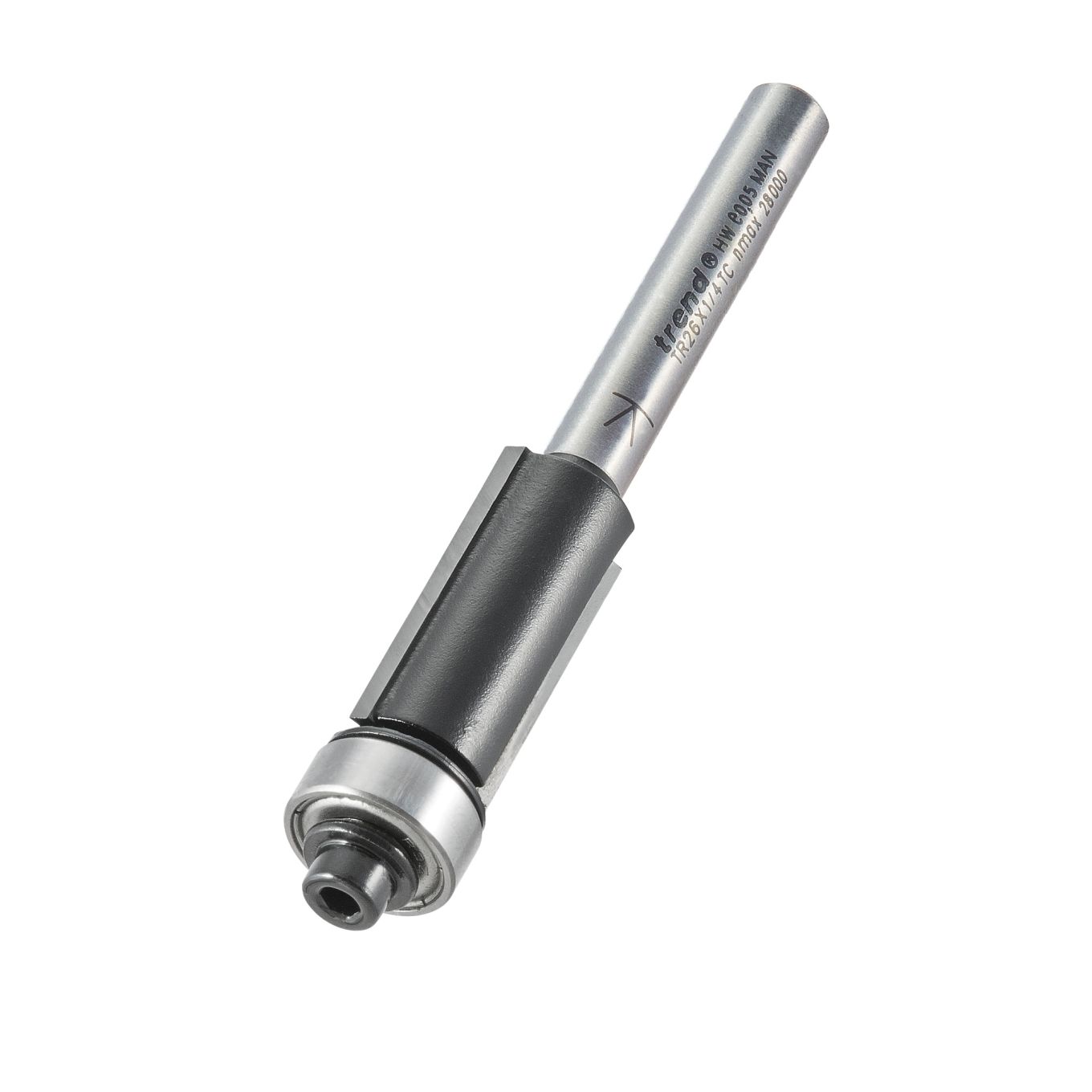 Trend TR26X1/4TC Guided trimmer 12.7mm diameter x 25.4