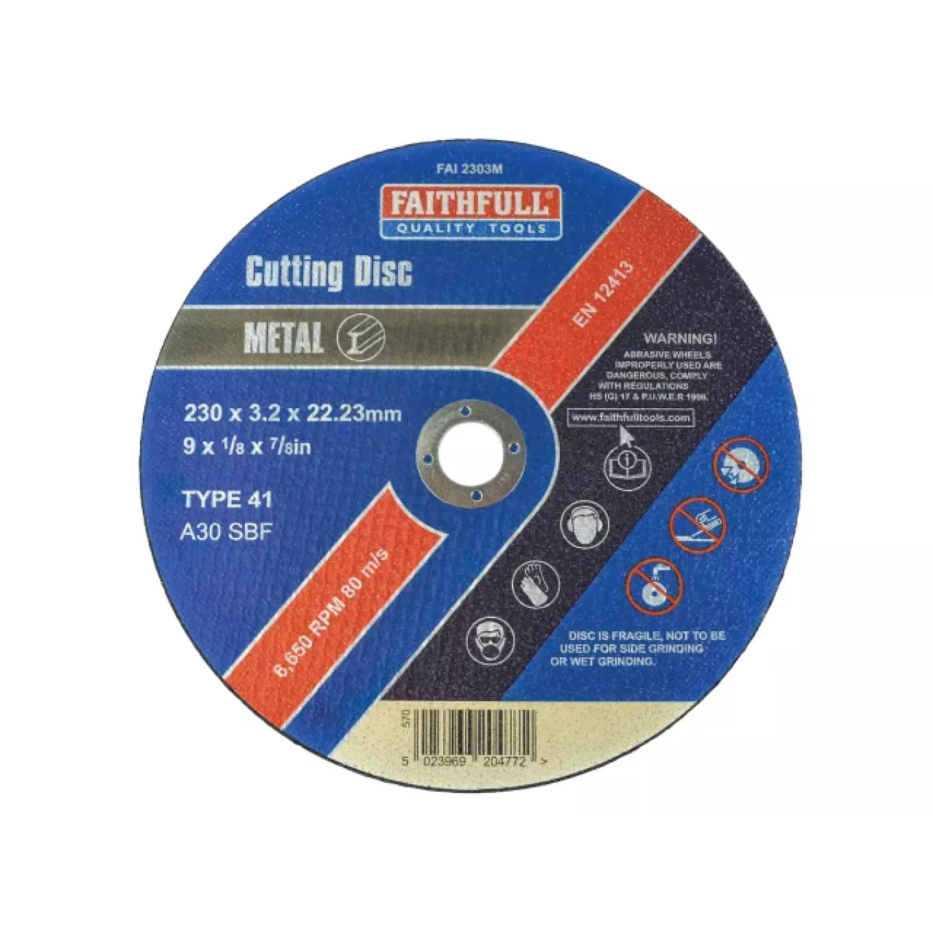 Faithfull Metal Cut Off Disc