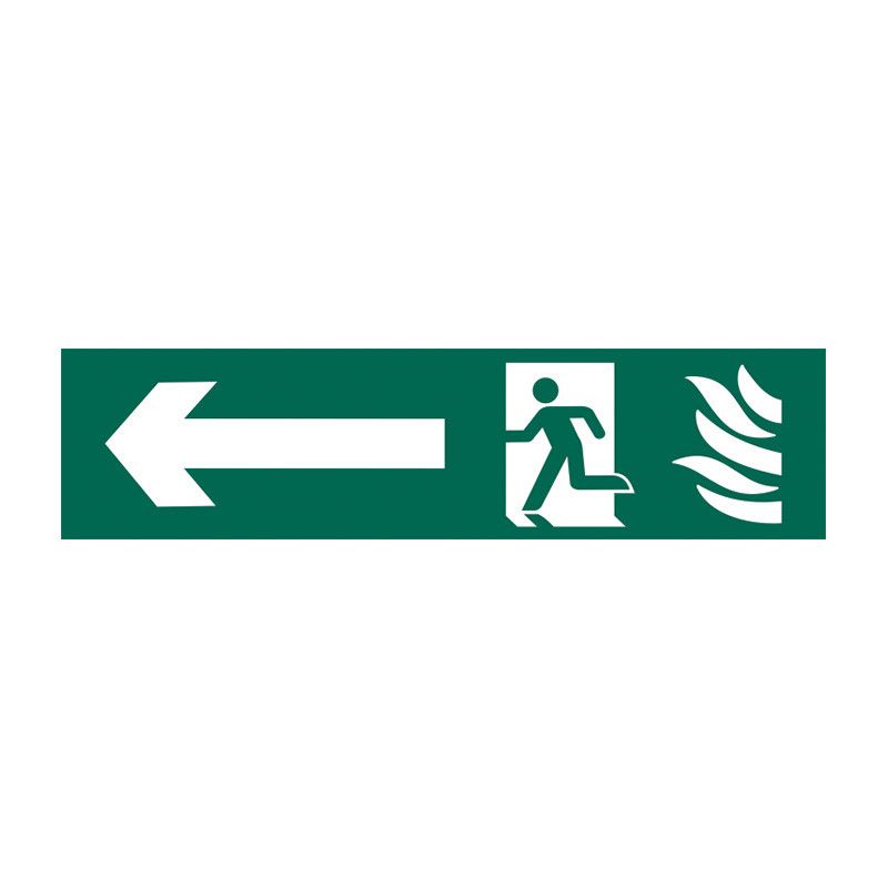 Safety Sign 5201 Recyclable Running man arrow left - 200 x 50mm